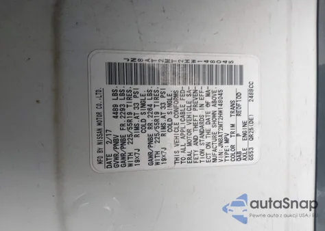 2017 Nissan Rogue Sl from USA, damaged, VIN JN8AT2MT2HW148045